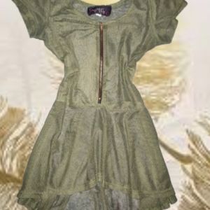 Say Anything Army Green Zipper Blouse